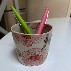 Decorative Ceramic Floral Cup Jar Candle Holder